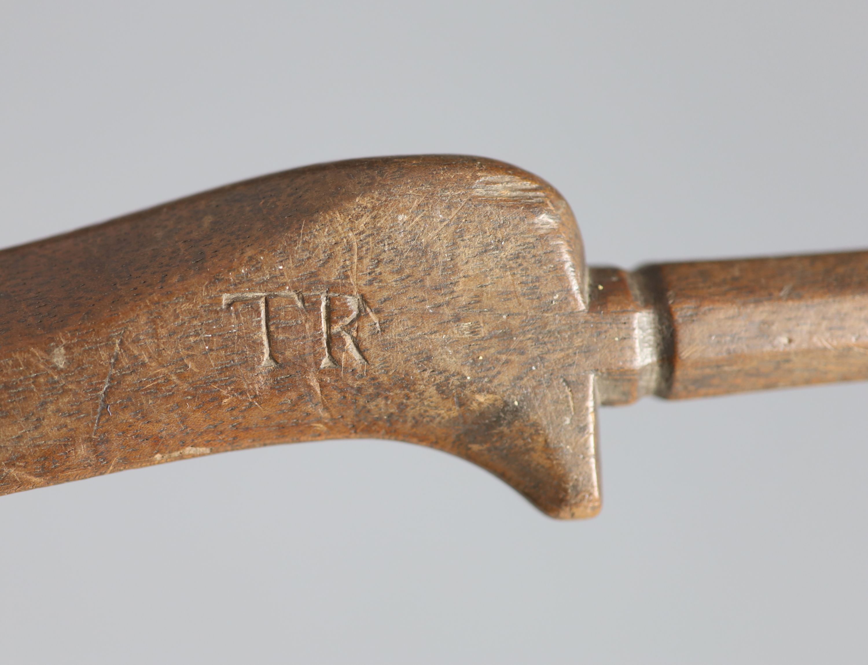 A late 18th century treen spool holder and silk winder